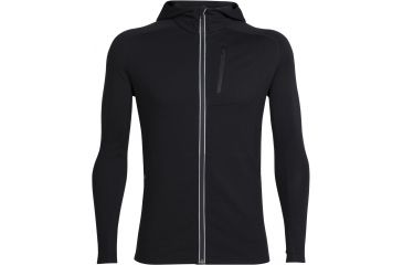 Image of Icebreaker Quantum Long Sleeve Zip Hood Jacket - Men's-Black-Medium