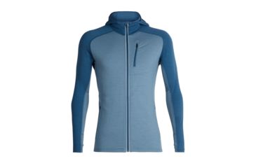 Image of Icebreaker Quantum Long Sleeve Zip Hood - Mens, Granite Blue/Prussian Blue, Small, 103872-403-S