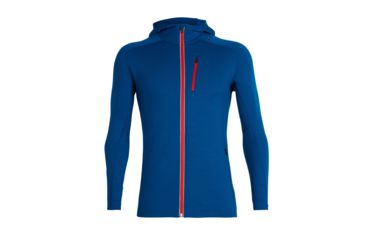 Image of Icebreaker Quantum Long Sleeve Zip Hood - Mens, Isle/CHILI RED, XL, 103872405XL