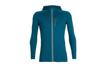 Image of Icebreaker Quantum Long Sleeve Zip Hood - Mens, POSEIDON/TIMBERWOLF, L, 103872406L