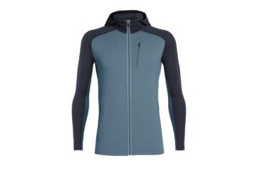 Image of Icebreaker Quantum Long Sleeve Zip Hood - Mens, Thunder/Midnight Navy, Medium, 103872B07M