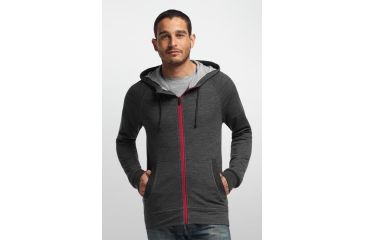 Image of Icebreaker Quattro Long Sleeve Hood - Men's-Jet-Small