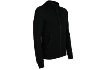 Image of Icebreaker Quattro Long Sleeve Zip Hood Clearance - Men's-Black-Large