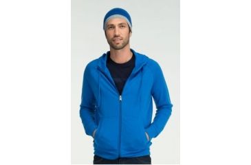 Image of Icebreaker Quattro Long Sleeve Zip Hood - Men's-Cadet-Small