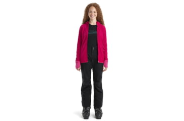 Image of Icebreaker RealFleece Descender Long Sleeve Zip Hood Jacket - Womens, Electron Pink/Tempo, Medium, IB104491933M