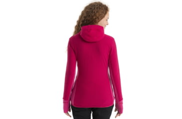 Image of Icebreaker RealFleece Descender Long Sleeve Zip Hood Jacket - Womens, Electron Pink/Tempo, Medium, IB104491933M