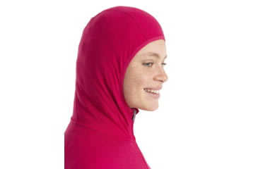 Image of Icebreaker RealFleece Descender Long Sleeve Zip Hood Jacket - Womens, Electron Pink/Tempo, Medium, IB104491933M