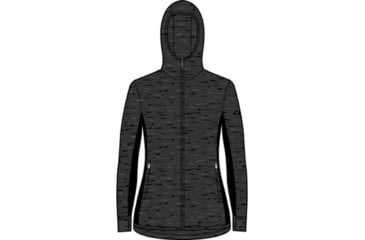 Image of Icebreaker RealFleece Descender Long Sleeve Zip Hood Jacket - Women's, Jet Heather/Black, Extra Large, IB104491A01XL
