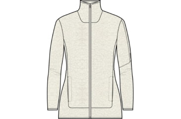 Image of Icebreaker RealFleece High Pile Long Sleeve Zip Jacket - Women's, Ecru Heather/Snow, Medium, IB0A56GZ227M