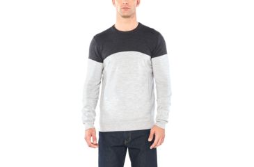 Image of Icebreaker Shearer Crewe Sweater - Mens, CHAR HTHR/STEEL HTHR, Small, 104326A18S
