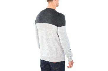 Image of Icebreaker Shearer Crewe Sweater - Mens, CHAR HTHR/STEEL HTHR, Small, 104326A18S