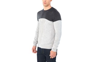 Image of Icebreaker Shearer Crewe Sweater - Mens, CHAR HTHR/STEEL HTHR, Small, 104326A18S
