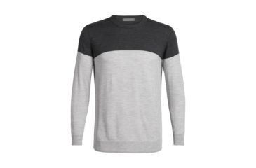 Image of Icebreaker Shearer Crewe Sweater - Mens, CHAR HTHR/STEEL HTHR, Small, 104326A18S