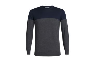Image of Icebreaker Shearer Crewe Sweater - Mens, Midnight Navy/CHAR HTHR, Extra Large, 104326B02XL