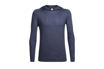 Image of Icebreaker Sphere Long Sleeve Hood, Midnight Navy Hthr, L, 104138401L