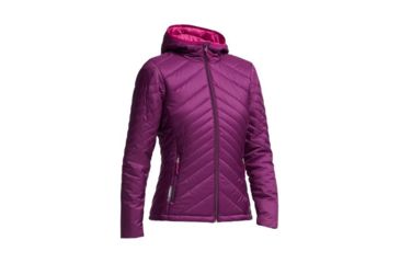 Image of Stratus Long Sleeve Zip Hood Jacket - Womens-Maroon/Raspberry-Medium
