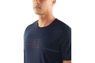 Image of Icebreaker Tech Lite Short Sleeve Crewe Cadence PuLong Sleevee - Mens, Midnight Navy, XL, 104574401XL