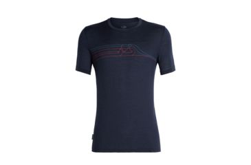 Image of Icebreaker Tech Lite Short Sleeve Crewe Cadence PuLong Sleevee - Mens, Midnight Navy, XL, 104574401XL