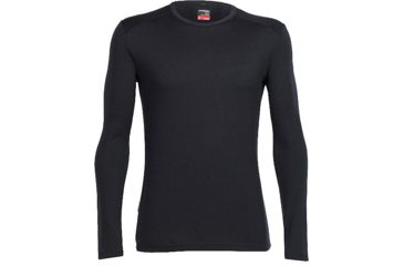 Image of Icebreaker Tech Long Sleeve Crew Top - Men's-Black/Black/Black-Large