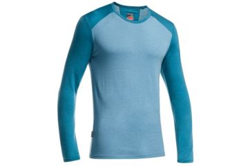 Image of Icebreaker Tech Long Sleeve Crew Top - Mens-Tundra/Shore-Large