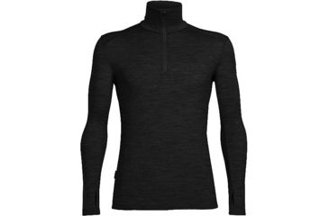 Image of Icebreaker Tech Long Sleeve Half Zip - Men's-Black/Black/Black-X-Large