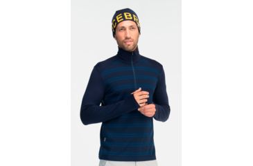 Image of Icebreaker Tech Long Sleeve Half Zip - Men's-Stripe Admiral-Small