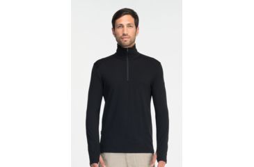 Image of Icebreaker Tech Long Sleeve Half Zip - Mens-Black-Medium