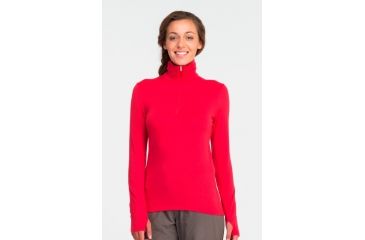 Image of Icebreaker Tech Long Sleeve Half Zip Top - Women's-Garnet-Large