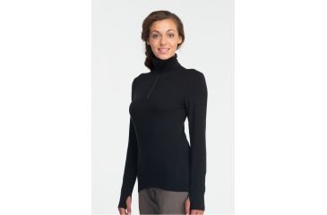 Image of Tech Long Sleeve Half Zip Top - Womens-Black-Medium