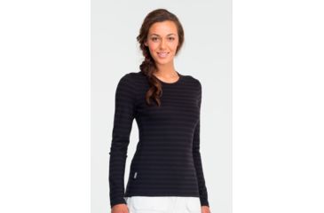 Image of Icebreaker Tech Top Long Sleeve Crew - Women's-Stripe Cognac-Medium