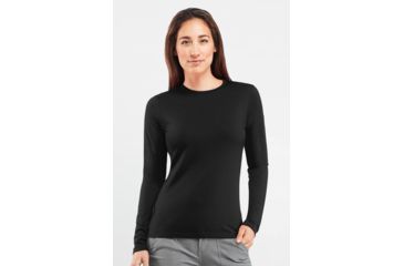 Image of Icebreaker Tech Top Long Sleeve Crew - Womens-Black-X-Small
