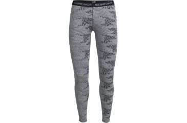 Image of Icebreaker Vertex Leggings Flurry - Women's-Blizzard Heather/Jet Heather/Black-Medium