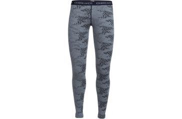 Image of Icebreaker Vertex Leggings Flurry - Women's-Ice Blue/Jet Heather/Midnight Blue-Large