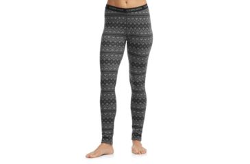 Image of Icebreaker Vertex Leggings - Women's-Icon Fairisle Jet Heather/Black/Snow-Large