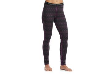 Image of Icebreaker Vertex Leggings - Women's-Icon Fairisle Sweetpea/Black-X-Small