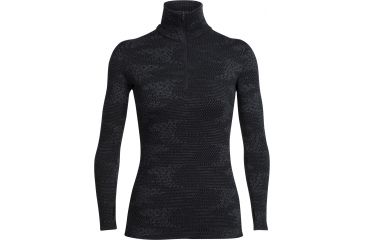 Image of Icebreaker Vertex Long Sleeve Half Zip Flurry - Women's-Black/Jet Heather-Large