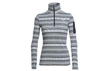 Image of Icebreaker Vertex Long Sleeve Half Zip - Women's-Icon Fairisle Snow/Jet Heather-Small