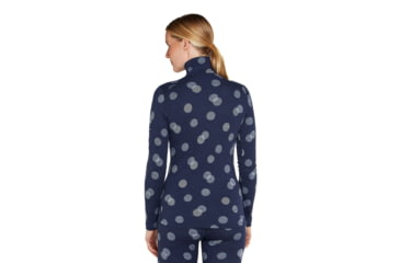 Image of Icebreaker Women Merino 260 Vertex LS Half Zip Falling Flakes, Midnight Navy/Snow/J, L, IB0A574P259L