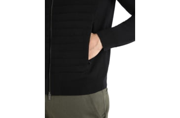 Image of Icebreaker ZoneKnit Insulated Knit Bomber - Mens, Black, Medium, IB0A56JQ001M
