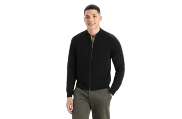 Image of Icebreaker ZoneKnit Insulated Knit Bomber - Men's, Black, Medium, IB0A56JQ001M