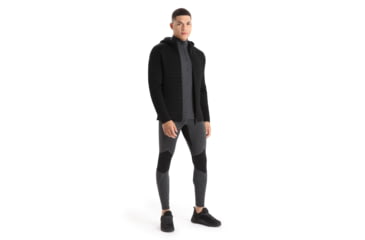 Image of Icebreaker ZoneKnit Insulated Long Sleeve Zip Hoodie - Mens, Black, Large, IB0A59HH001L