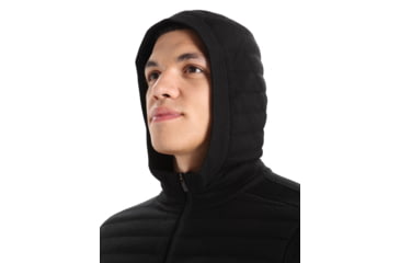 Image of Icebreaker ZoneKnit Insulated Long Sleeve Zip Hoodie - Mens, Black, Large, IB0A59HH001L