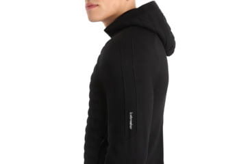 Image of Icebreaker ZoneKnit Insulated Long Sleeve Zip Hoodie - Mens, Black, Large, IB0A59HH001L