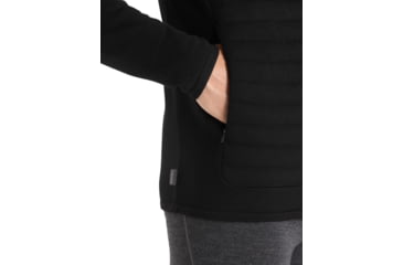 Image of Icebreaker ZoneKnit Insulated Long Sleeve Zip Hoodie - Mens, Black, Large, IB0A59HH001L