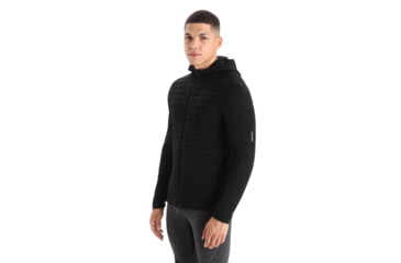 Image of Icebreaker ZoneKnit Insulated Long Sleeve Zip Hoodie - Mens, Black, Large, IB0A59HH001L