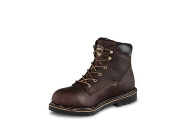 Image of Irish Setter Farmington 83604 Mens Boot w/ Safety Toe, 6 in Height, Dark Brown Worn Saddle Leather, D Medium Width, Brown, 9.5, 83604D 095