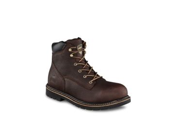 Image of Irish Setter Farmington 83604 Mens Boot w/ Safety Toe, 6 in Height, Dark Brown Worn Saddle Leather, D Medium Width, Brown, 9.5, 83604D 095