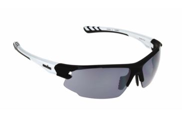 Image of Ironman Power PLAY Sunglasses, Matte Black Rubberized with White Temples Frame, Smoke with Silver Flash Mirror Lenses 10242578.QTS