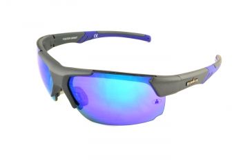 Image of Ironman Rivalry Sunglasses, Matte Metallic Graphite Frame, Smoke with Blue Mirror Lens, 10224625.QTS