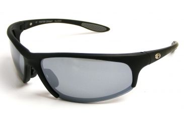 Image of Ironman Strong Black POL Sunglasses, Matte Black Rubberized Frame, Smoke with Silver Mirror Pol Lens, 5137018.QTS